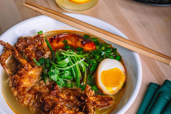 Soft Shell Crab Mixian (rice noodle bowl)