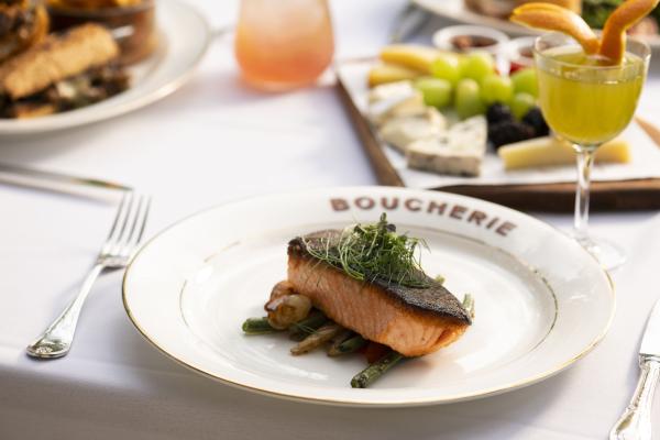SAUMON RÔTI WRE dish at La Grande Boucherie DC