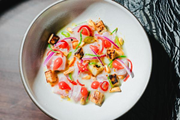 Ceviche, Red Snapper, Leche de Tigre, Choclo Corn