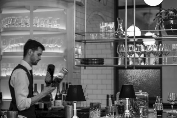 The Salon, where we serve classic cocktails to walk in guests at our intimate bar.