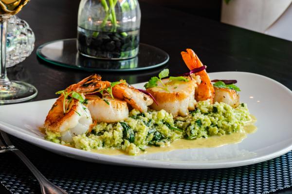 Scallop & Shrimp Saute florentine cauliflower rice, lemon vinaigrette  