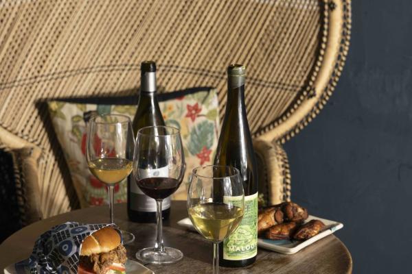 Wine and sandwich
