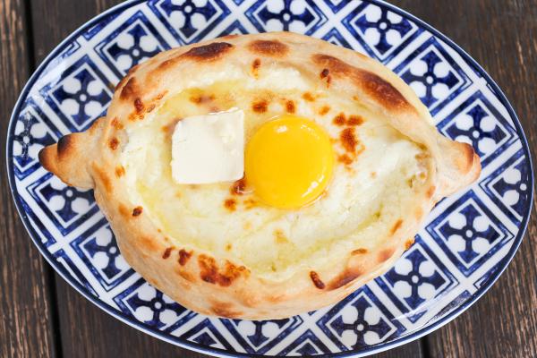 Ajaruli Khachapuri, aka the Georgian 'cheese boat'!