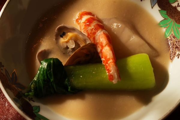 Shrimp and clam with bok choy