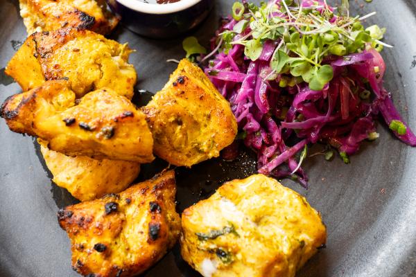 Chicken Tabaka - Grilled chicken with traditional Georgian condiments