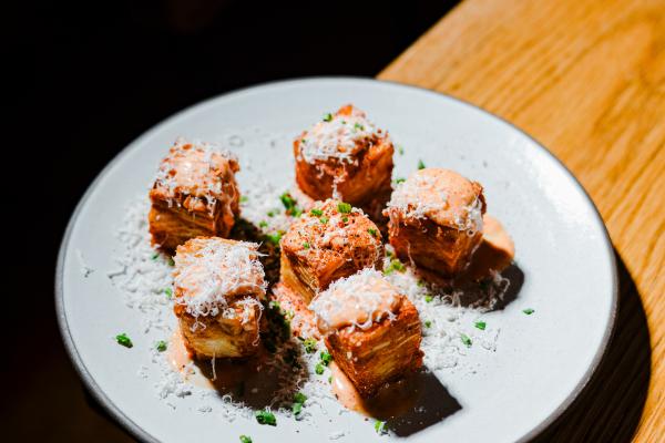 Layered Yuca Tots, Piri Piri Aioli