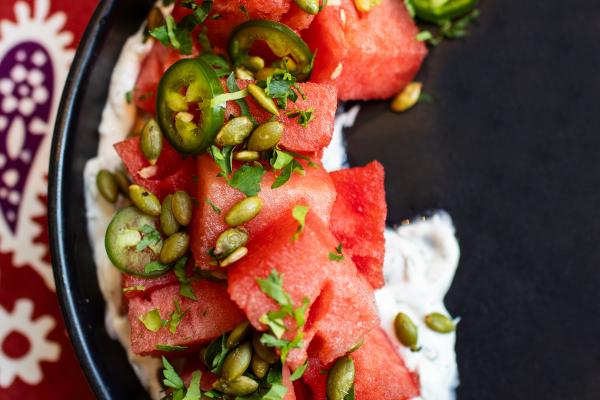 Supra Watermelon Salad with Georgian-Spiced Pumpkin Seed